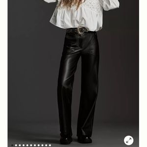 The Naomi Wide-Leg Flare Pants by Maeve: Faux Leather Edition